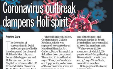 Coronavirus outbreak dampens Holi spirit